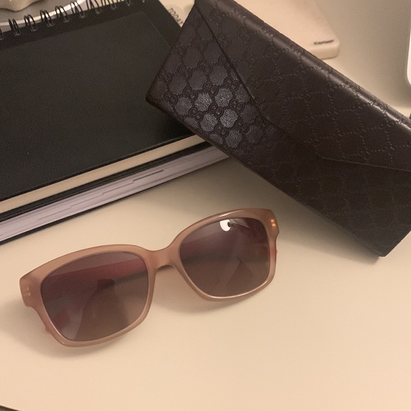 Gucci translucent pink / coral pink wayfarer 3615/S sunglasses in great cond.